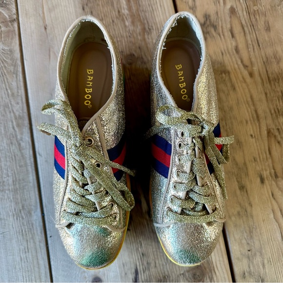 Bamboo Gold Rainbow Platform Shoes Women’s Size 7 - Picture 7 of 14